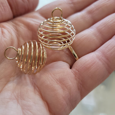 Spiral / bur för kristall - guld liten