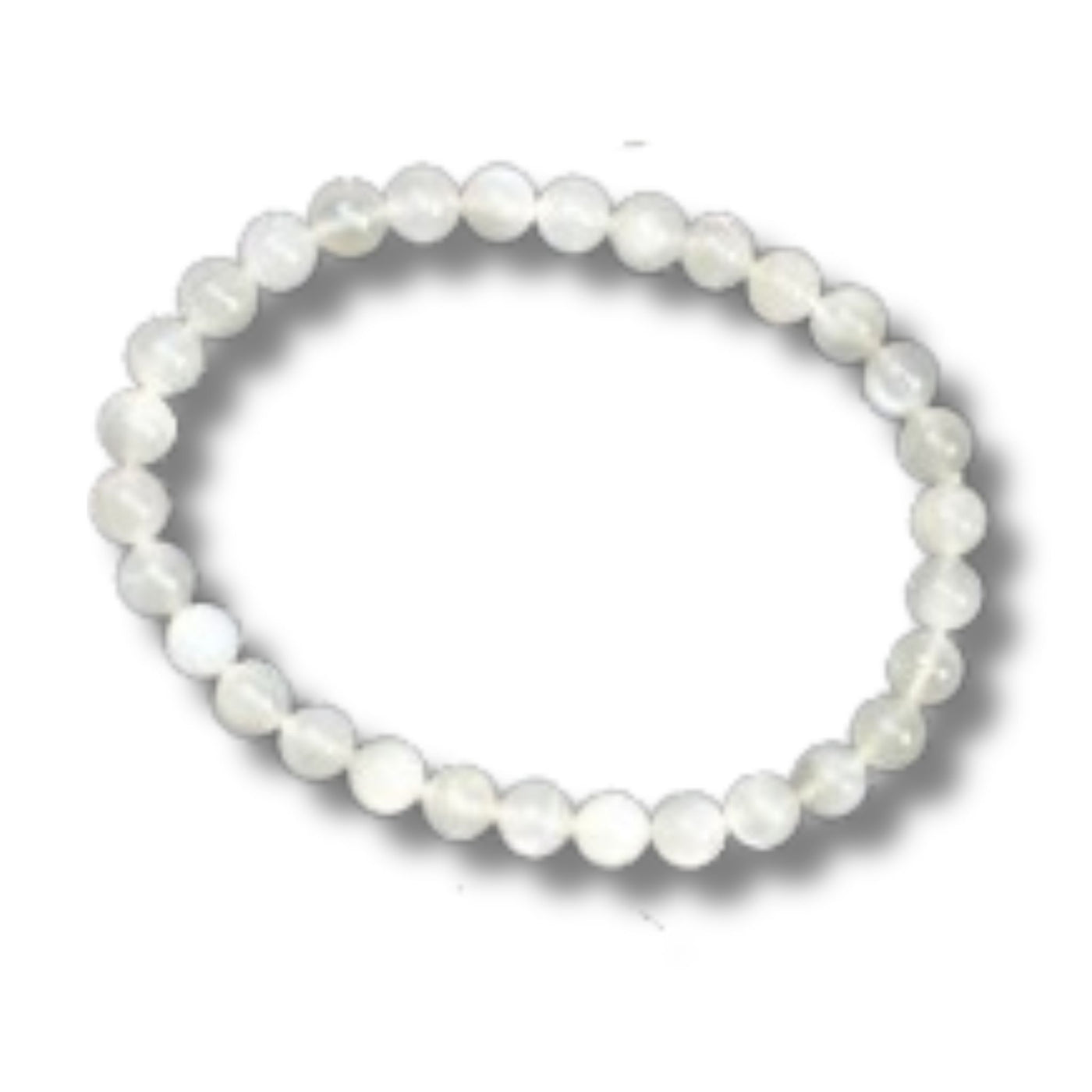 Armband vit månsten små runda pärlor 4mm