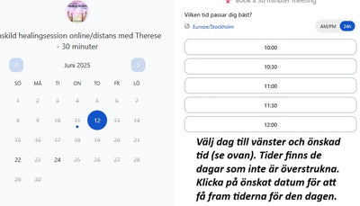 Enskild healingsession online/distans med Therese - 30 minuter