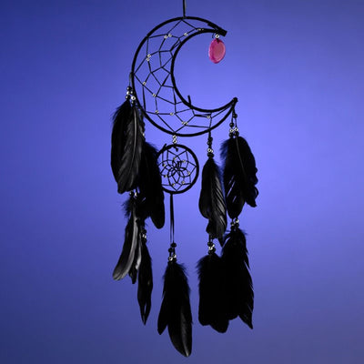 Drömfångare - svart måne med agat