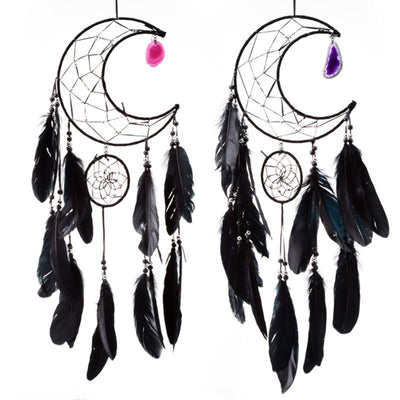 Drömfångare - svart måne med agat