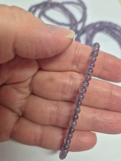 Armband - Ametist runda pärlor 4mm