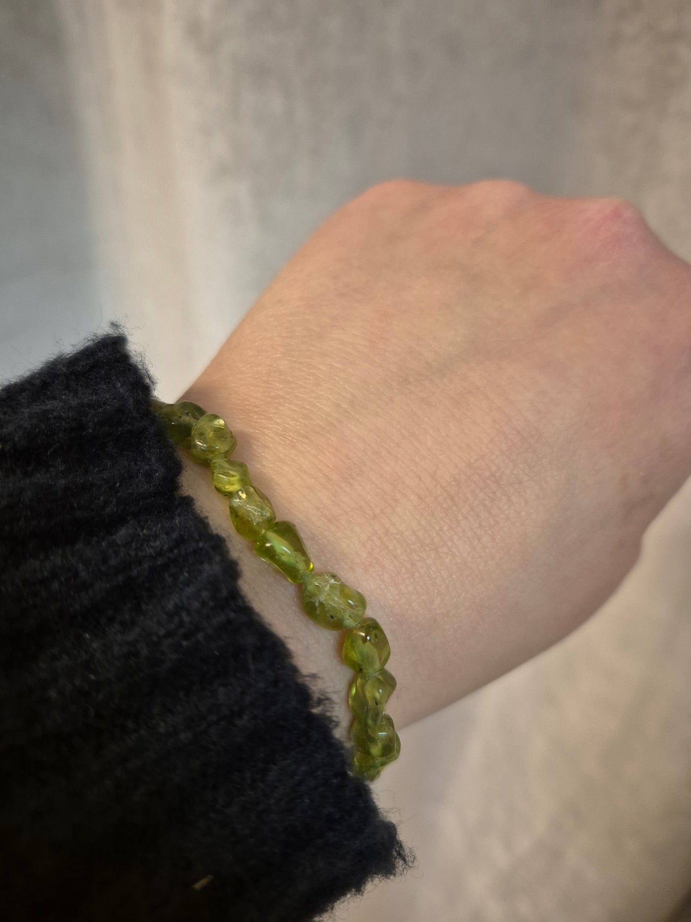 Armband stenchips - Peridot