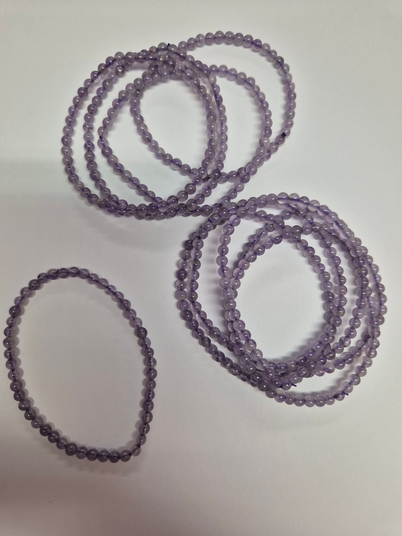Armband - Ametist runda pärlor 4mm