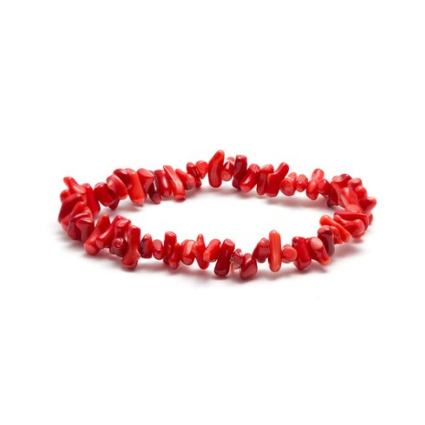 Armband stenchips - Röd korall