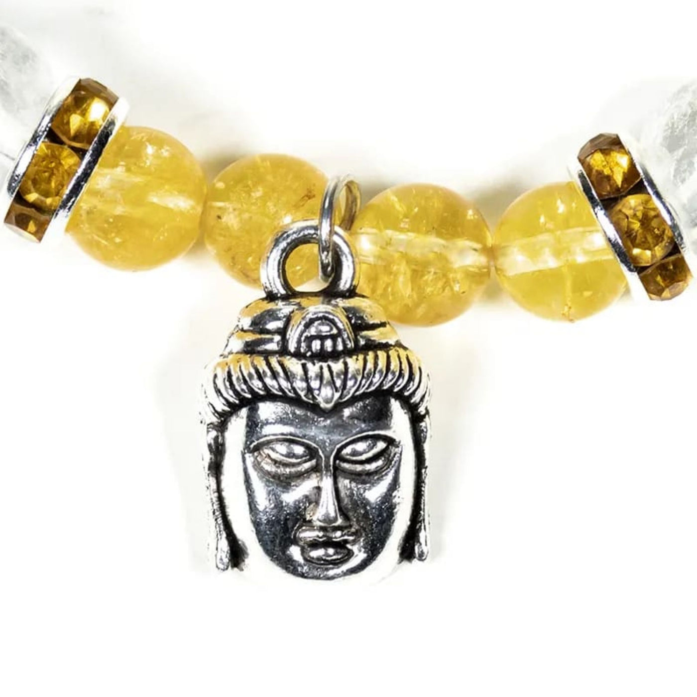 Armband citrin, bergskristall och Buddha