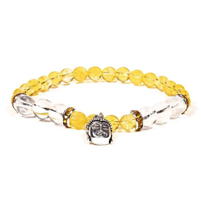 Armband citrin, bergskristall och Buddha